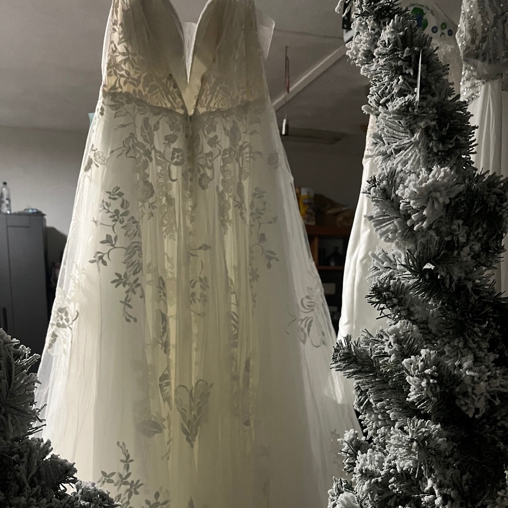 White wedding dress.